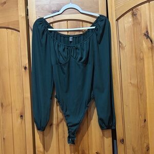 SHEIN Deep Green Ribbed Top